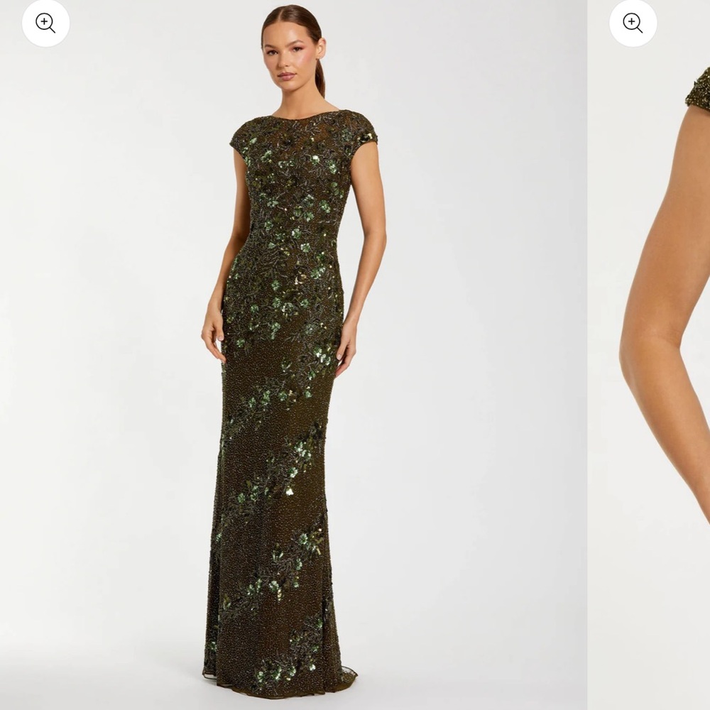Mac Duggal Emerald Floral Gown